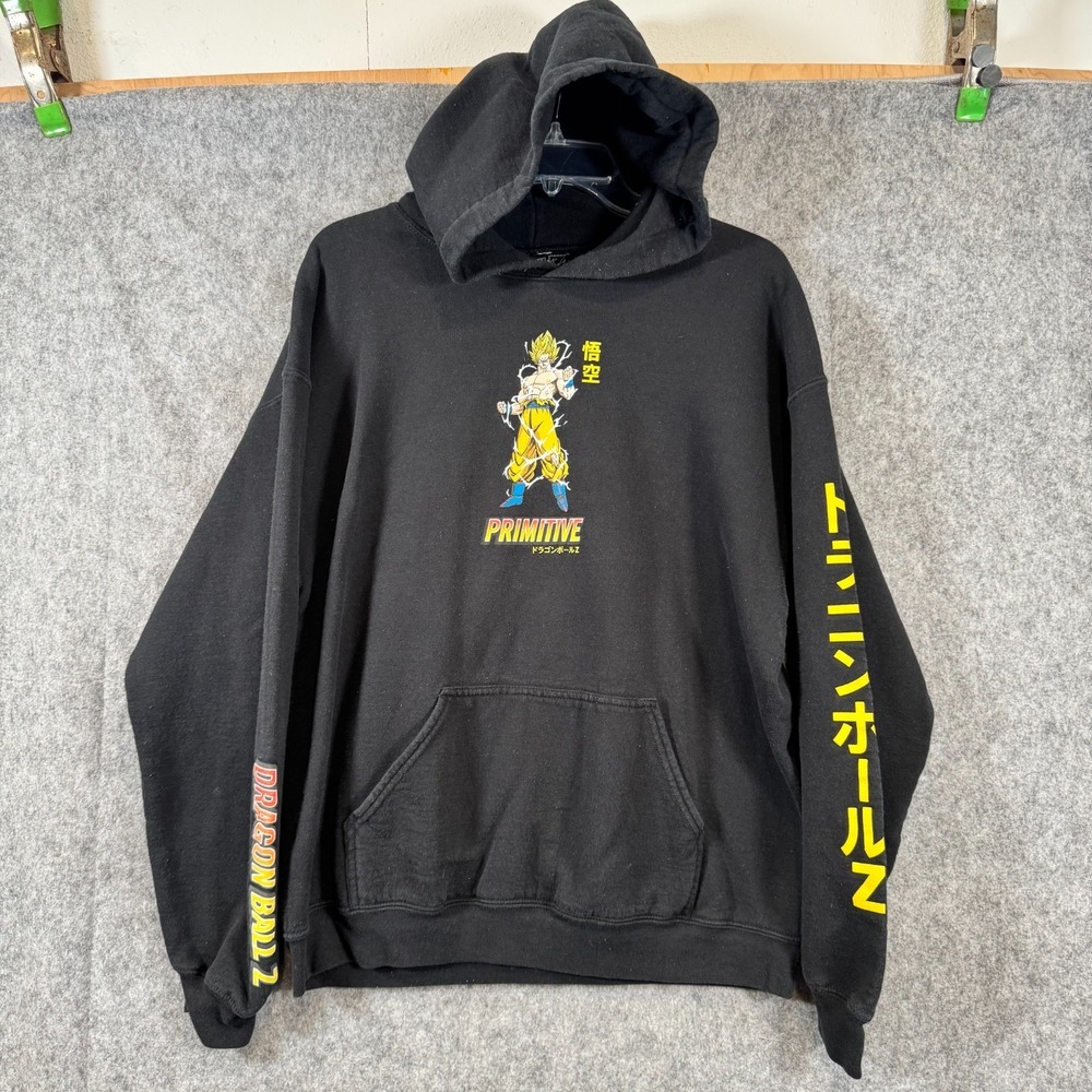 Primitive Dragon Ball Z Hoodie Mens Large Black DBZ Goku Super Saiyan Sweatshirt